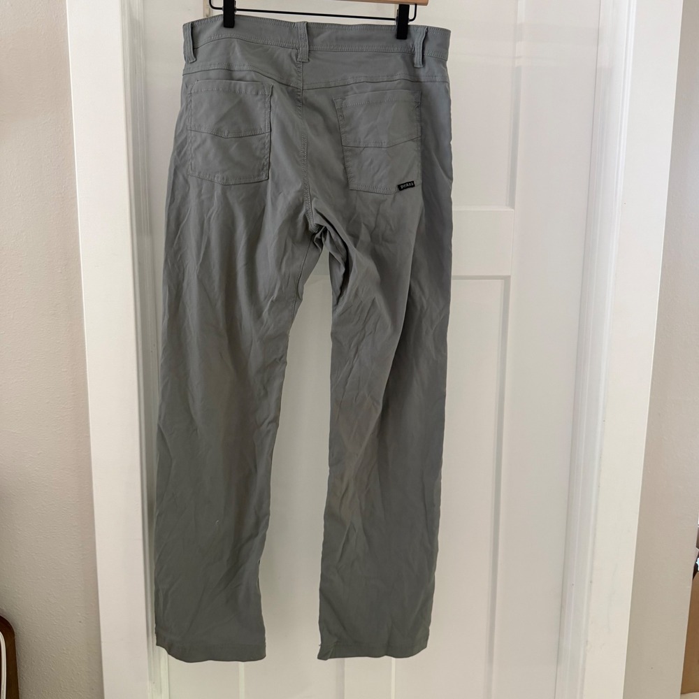 Prana Brion Slim Fit Grey Breathe Performance Hiking Pants Mens 34x32 - Picture 3 of 9